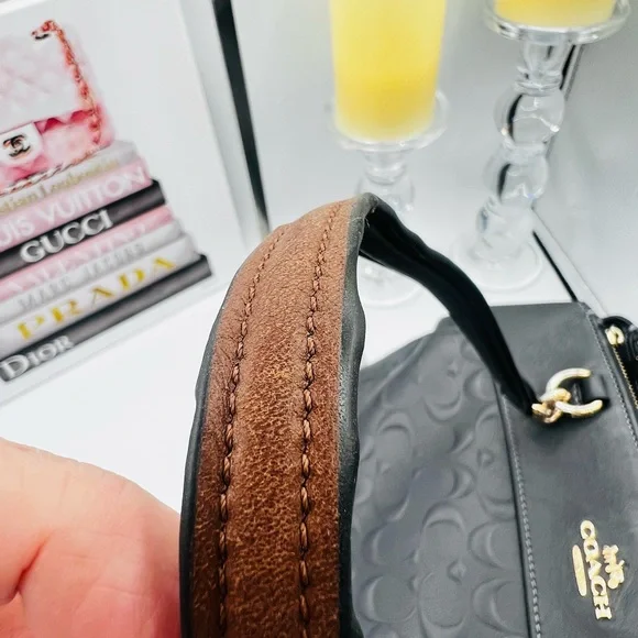 Coach Brooke Carryall Leather Tote Bag - Dark Grey - Picture 12 of 16